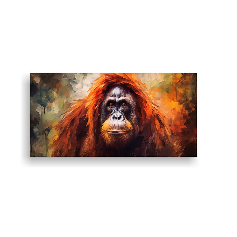 GENERICO - Pintura Al Estilo óleo Colorida Estilo Orangután 160x80cm