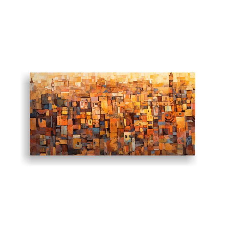 GENERICO - Paisaje Urbano Desierto En Tonos Pastel Al Estilo  160x80cm