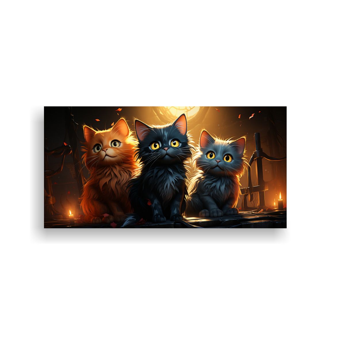 GENERICO - Cuadro De Tela Minimalista Con Lindos Gatos Centel 160x80cm