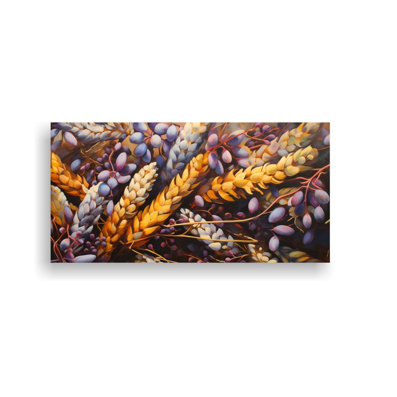 GENERICO - Pintura Abstracta Lupine Grains En Tela Moderna 160x80cm