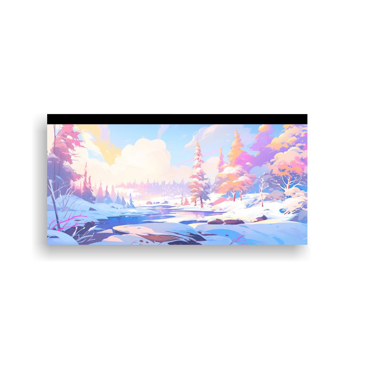 GENERICO - Paisaje Invernal Dinámico En El Estilo Neo Pop Ar 160x80cm.