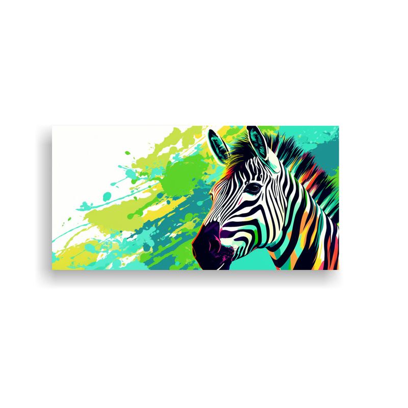 GENERICO - Pintura Decorativa Zebra En Colores Pastel Y Verd 160x80cm