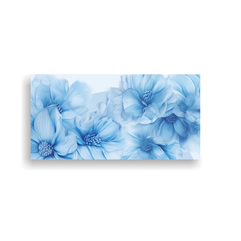 GENERICO - Cuadro Abstracto En Bastidor Azul Con Diseño Flor 160x80cm