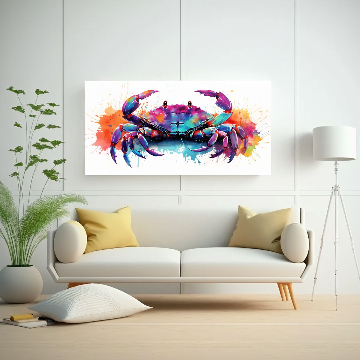 GENERICO - Arte Conceptual Cangrejo En Colores Prismáticos  160x80cm