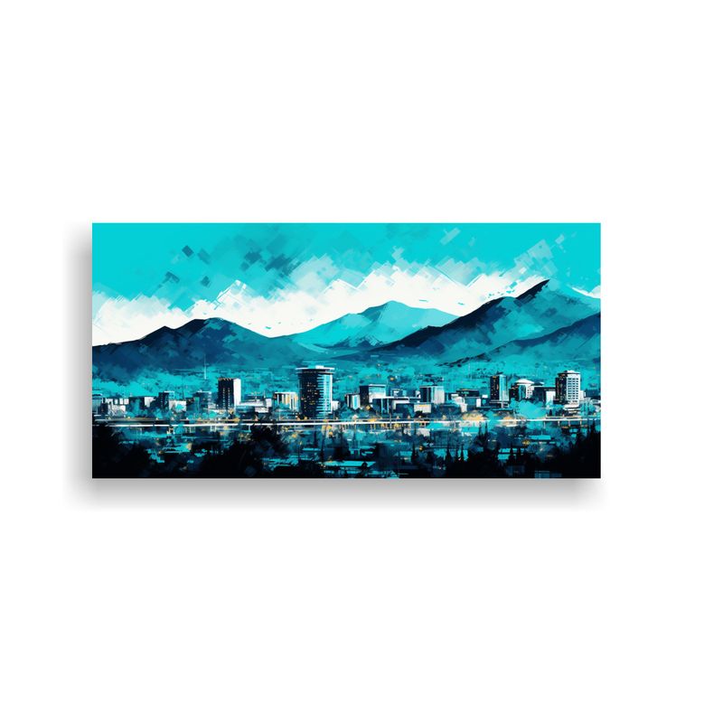 GENERICO - Pinturas Decorativas En Tonos Turquesa Neonoir Par 160x80cm
