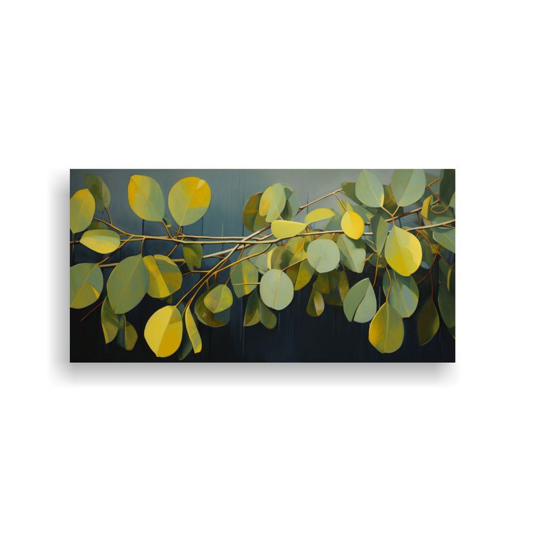 GENERICO - Cuadro Patrón Intenso Vitalidad Hojas Eucalipto P 160x80cm