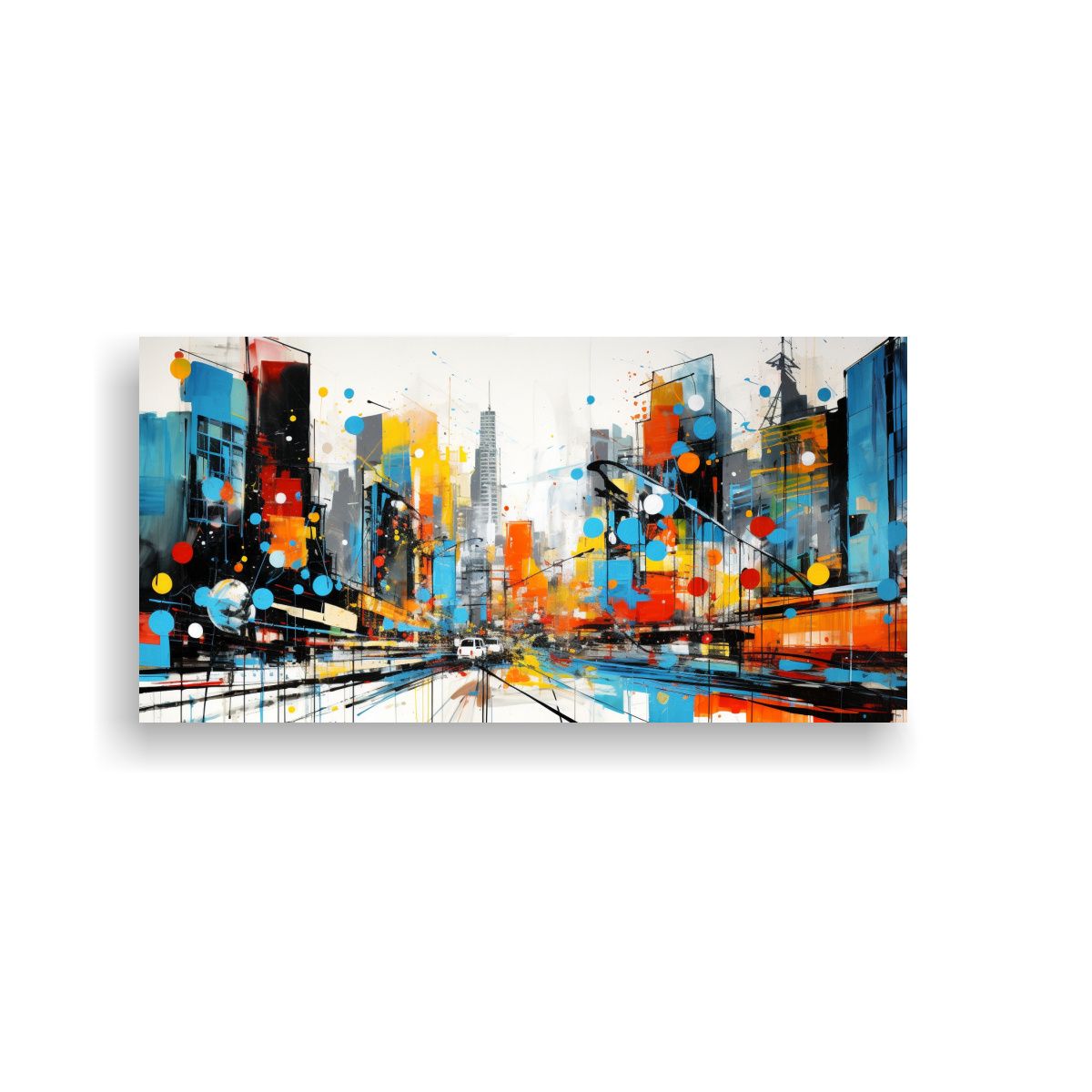 GENERICO - Pintura Mural En Lienzo Abstracto De La Energía D 160x80cm.