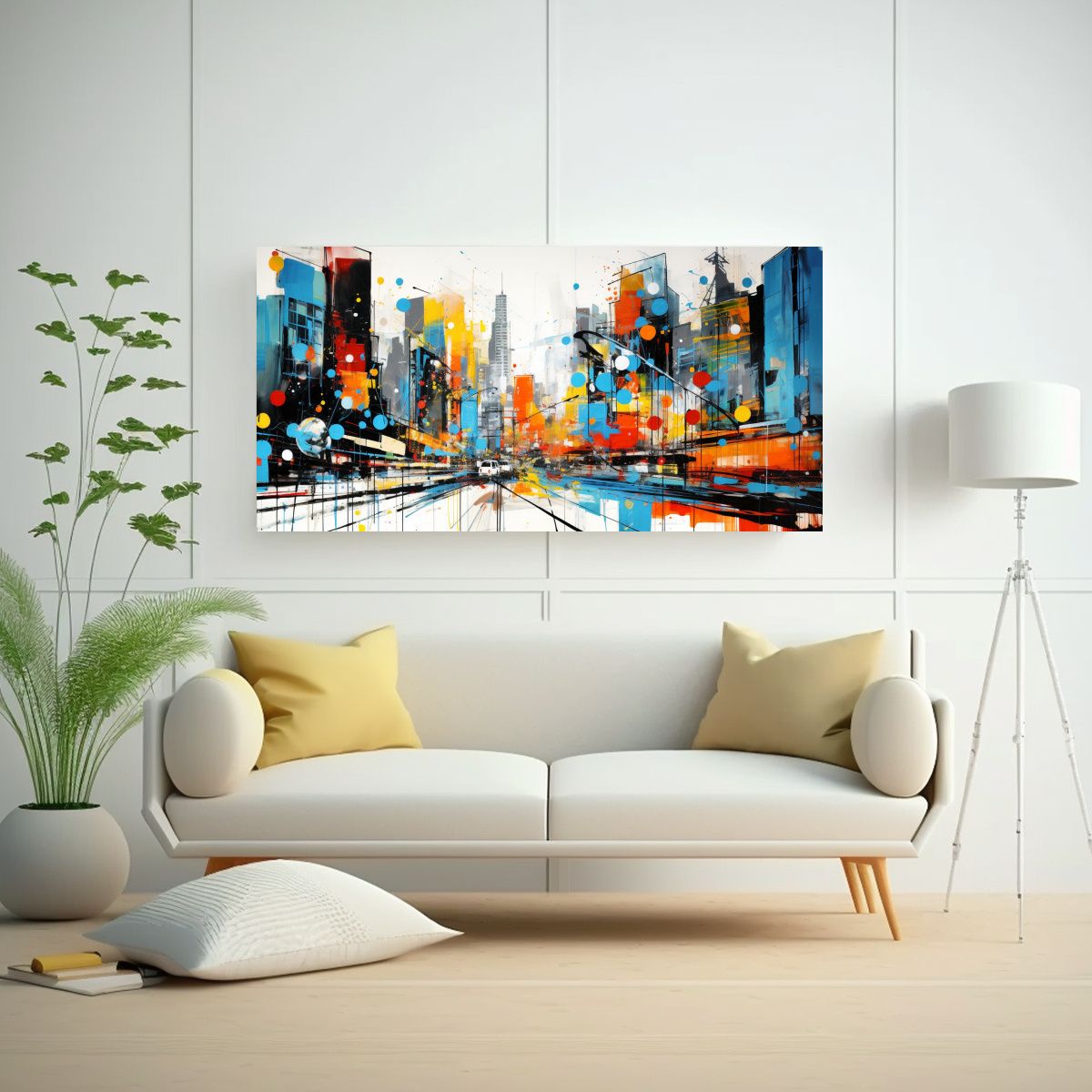 GENERICO - Pintura Mural En Lienzo Abstracto De La Energía D 160x80cm.