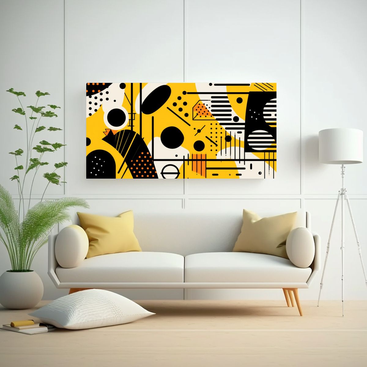 GENERICO - Cuadros Geométricos Modernos Con Vitalidad Y Lín 160x80cm.
