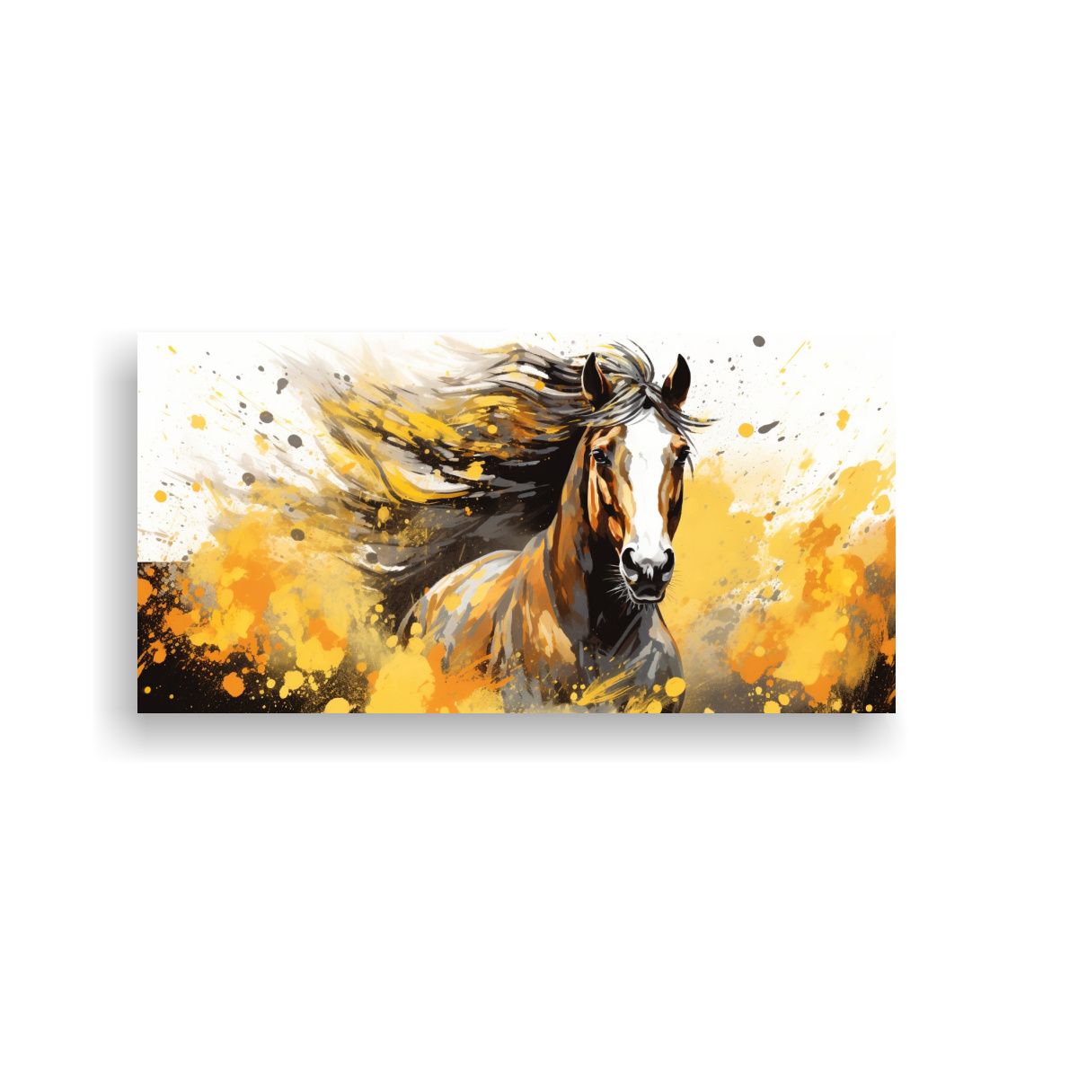 GENERICO - Cuadro De Pared Clydesdale Horse En Colores Dorado 160x80cm