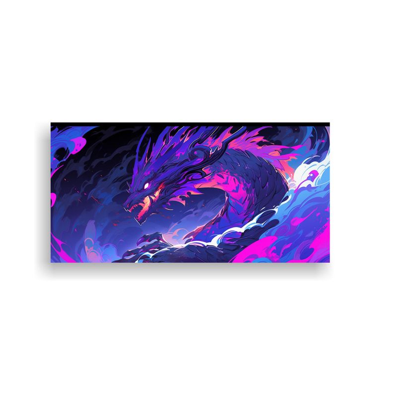 GENERICO - Cuadro Espectacular Dragón En Colores Vibrantes  160x80cm