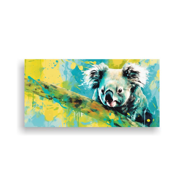 GENERICO - Cuadros De Koalas En Colores Salvia Y Turquesa En  160x80cm
