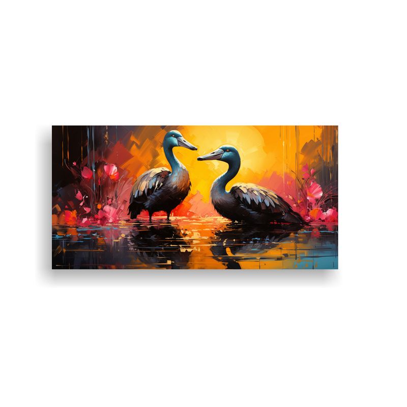 GENERICO - Cuadros Decorativos Inspirados En Delfines Y Flame 160x80cm