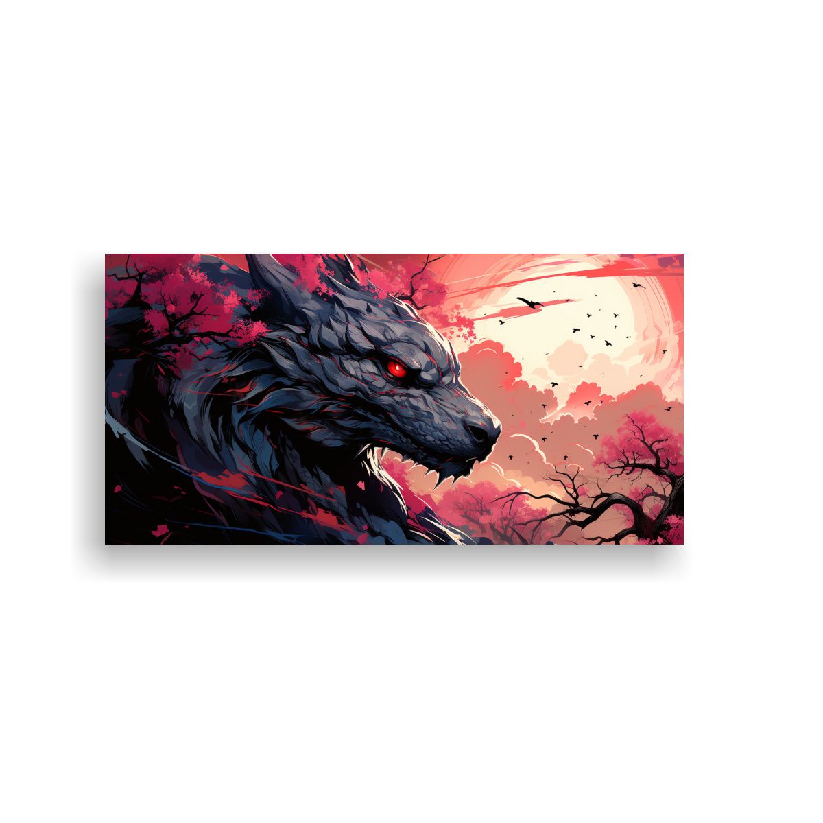 GENERICO - Pinturas Decorativas En Rojo Y Rosa Con Estilo Neo 160x80cm