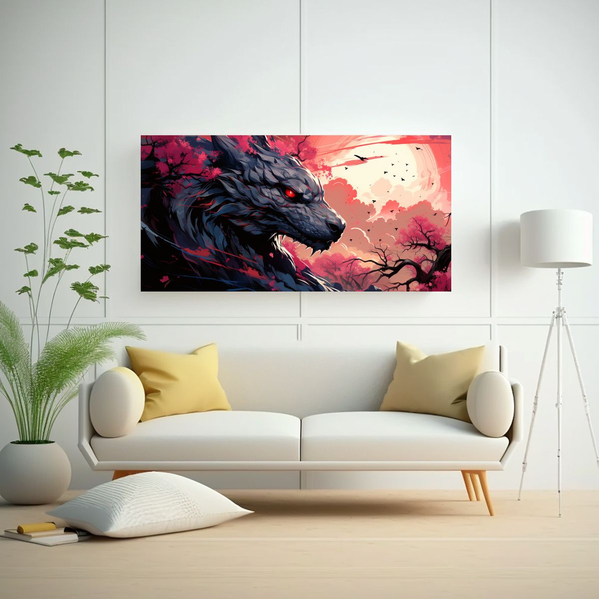 GENERICO - Pinturas Decorativas En Rojo Y Rosa Con Estilo Neo 160x80cm