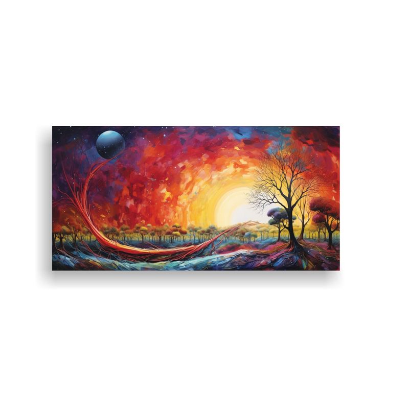 GENERICO - Cuadro Abstracto De Paisaje Con Arcoíris Y Colore 160x80cm