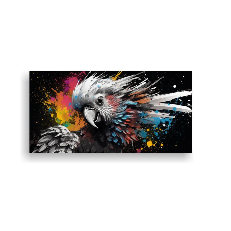 GENERICO - Cuadro De Pared Arte Original Cacatúa En Blanco  160x80cm