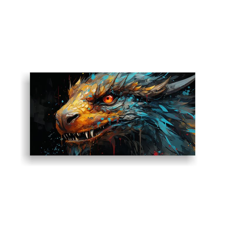 GENERICO - Lienzo De Tela Colores Mágico Dragón En Amarill 160x80cm