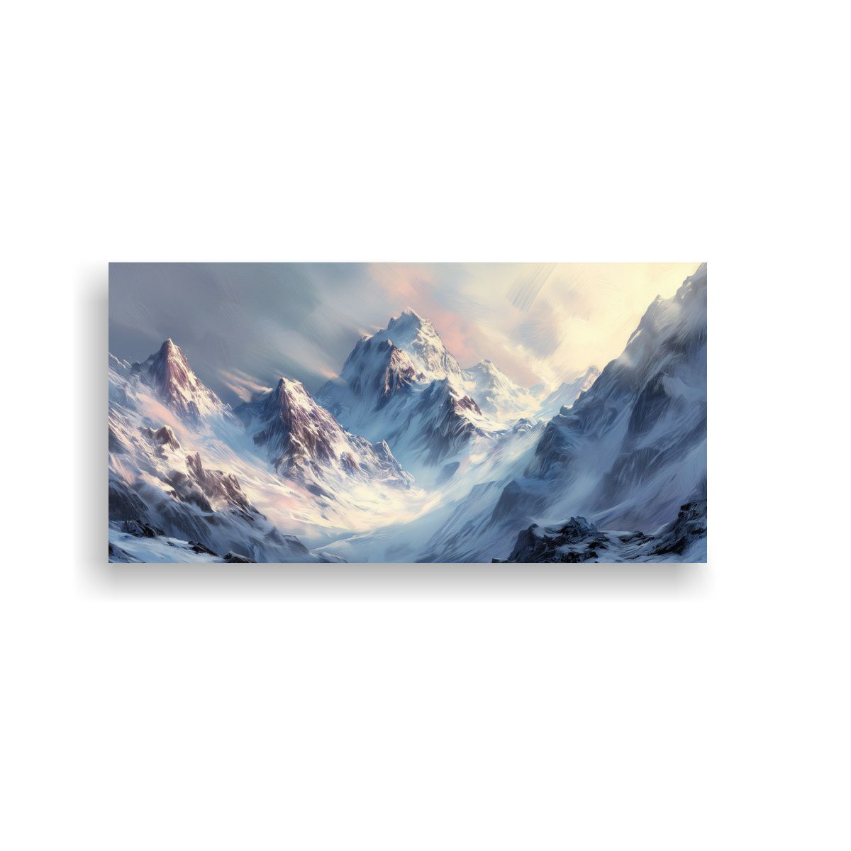 GENERICO - Pinturas Decorativas De Montañas Nevadas En La Lu 160x80cm.