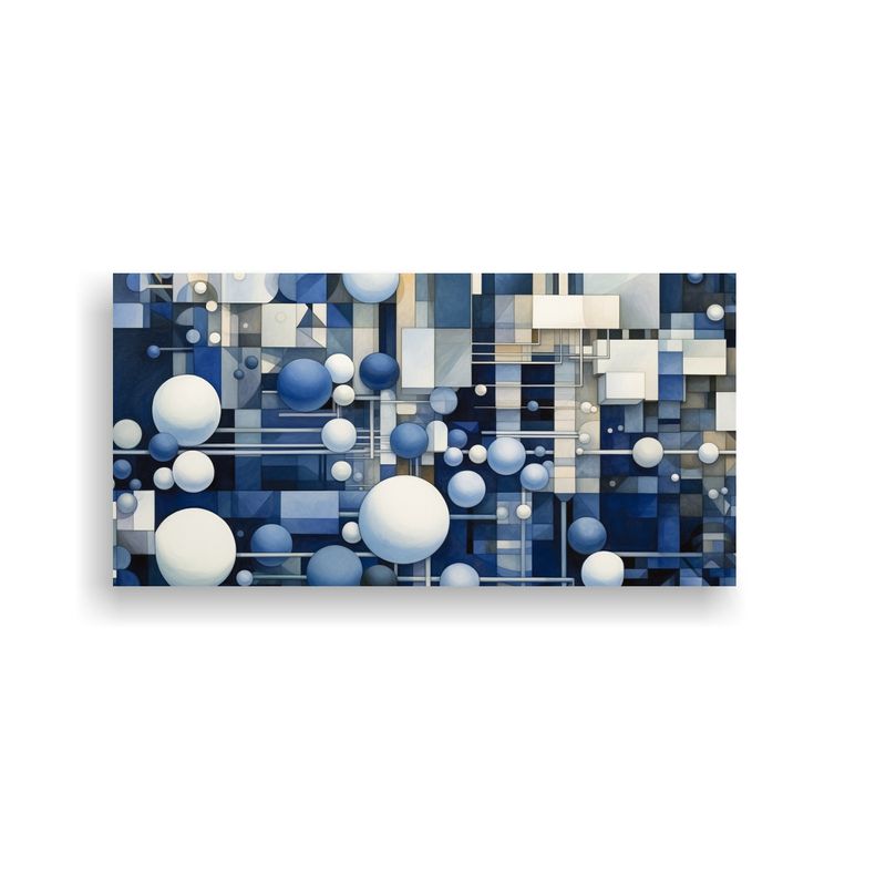 GENERICO - Cuadros Abstractos De Esferas Y Cubos En Lienzo P 160x80cm