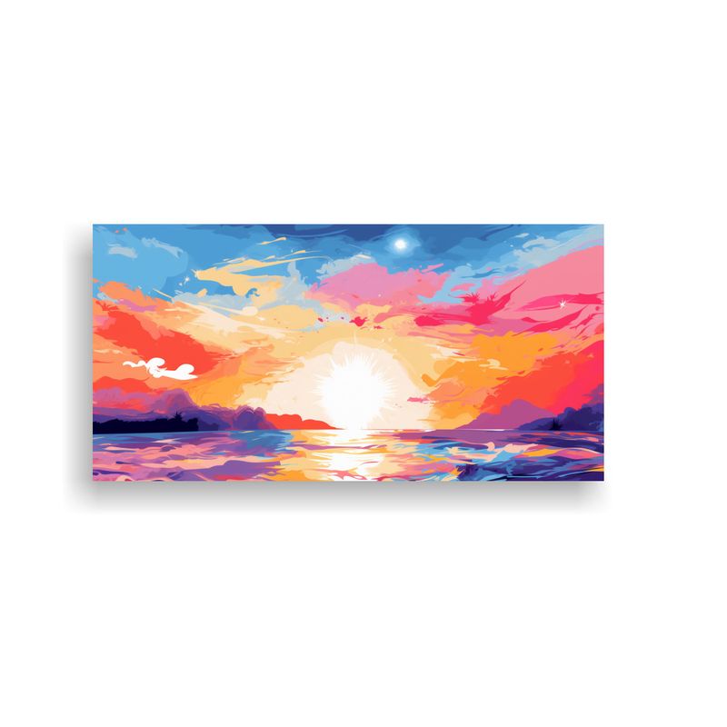 GENERICO - Cuadro Tela Movimiento Figuras Paisaje Verano Arte 160x80cm