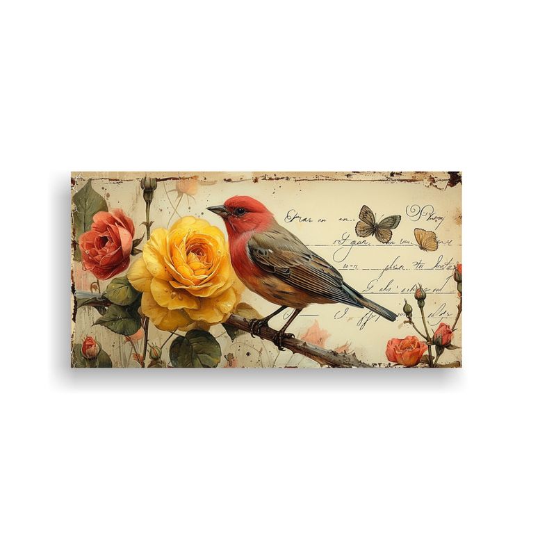 GENERICO - Página De Diario Con Rosas Amarillas Y Decoració 160x80cm