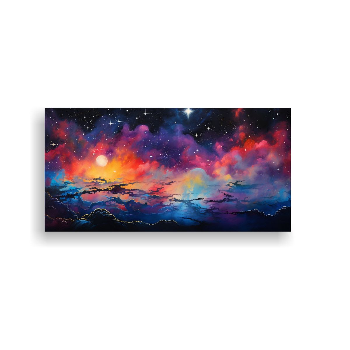 GENERICO - Cuadro Abstracto Equilibrio Nocturno Con Colores V 160x80cm