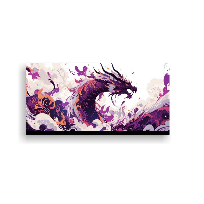 GENERICO - Pintura Decorativa De Un Dragón En Tonos Marrón  160x80cm