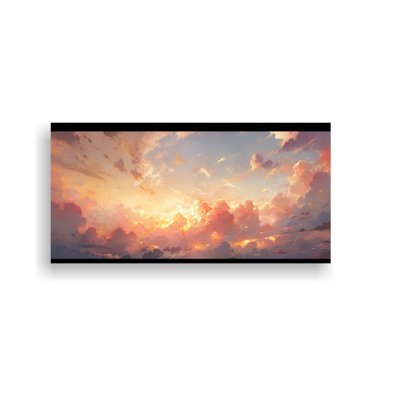 GENERICO - Pintura Abstracta Del Amanecer Con Colores Vibrant 160x80cm