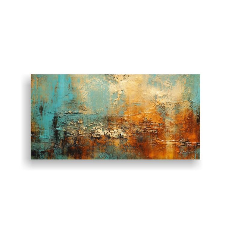 GENERICO - Cuadro Arte Gráfico Abstracto En Turquesa Y Azul  160x80cm