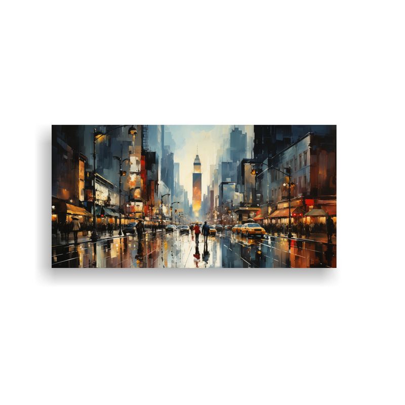 GENERICO - Cuadro Paisajístico De Times Square En Manhattan  160x80cm