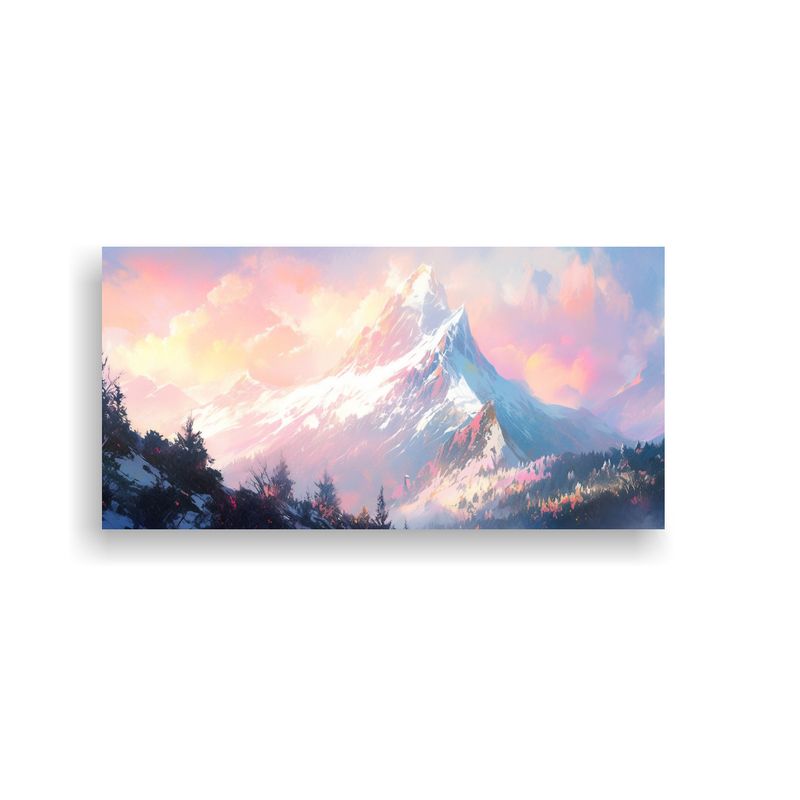 GENERICO - Cuadro Abstracto De Decoración Montañas Nevadas 160x80cm