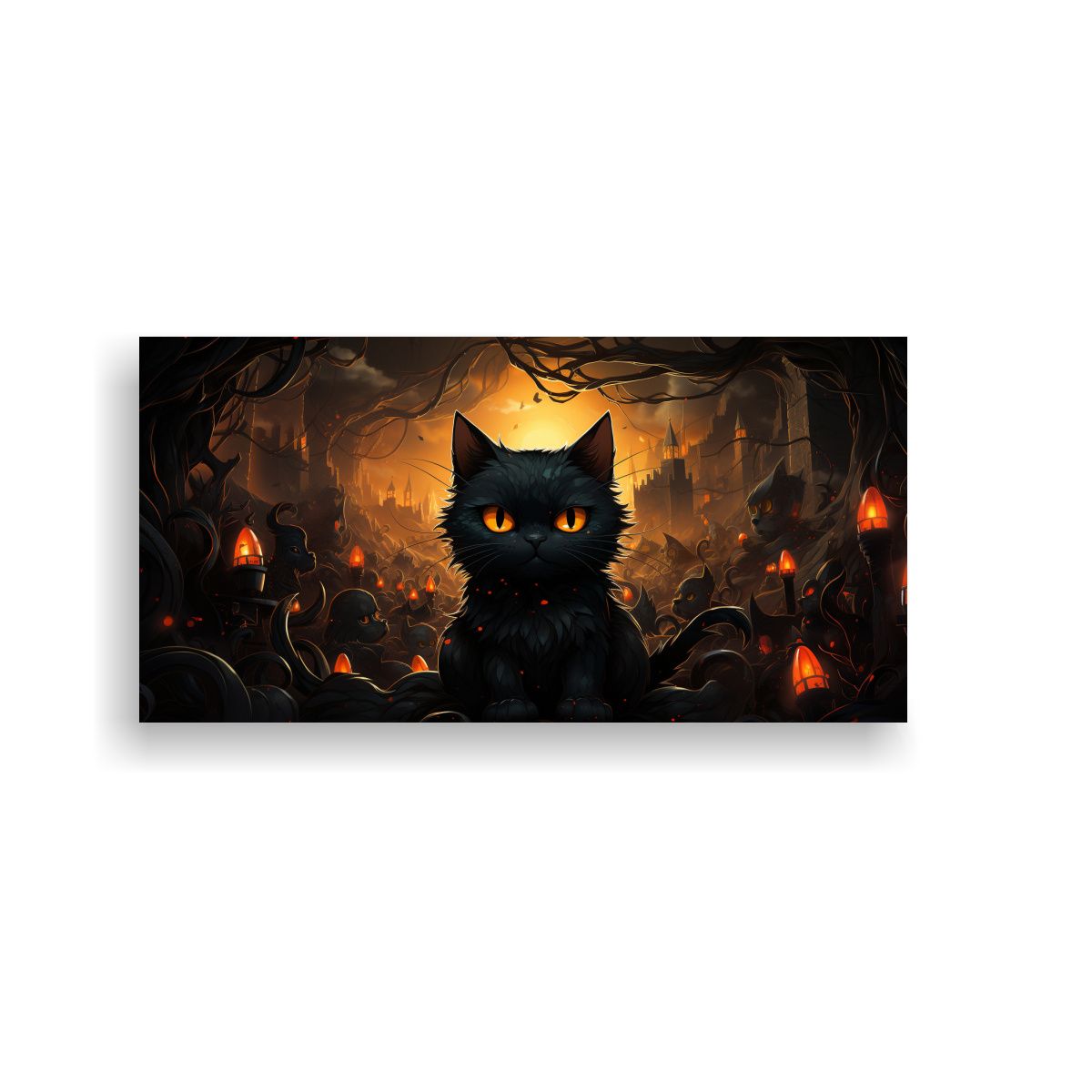GENERICO - Cuadros Decorativos De Monstruos Gatitos Malvados  160x80cm