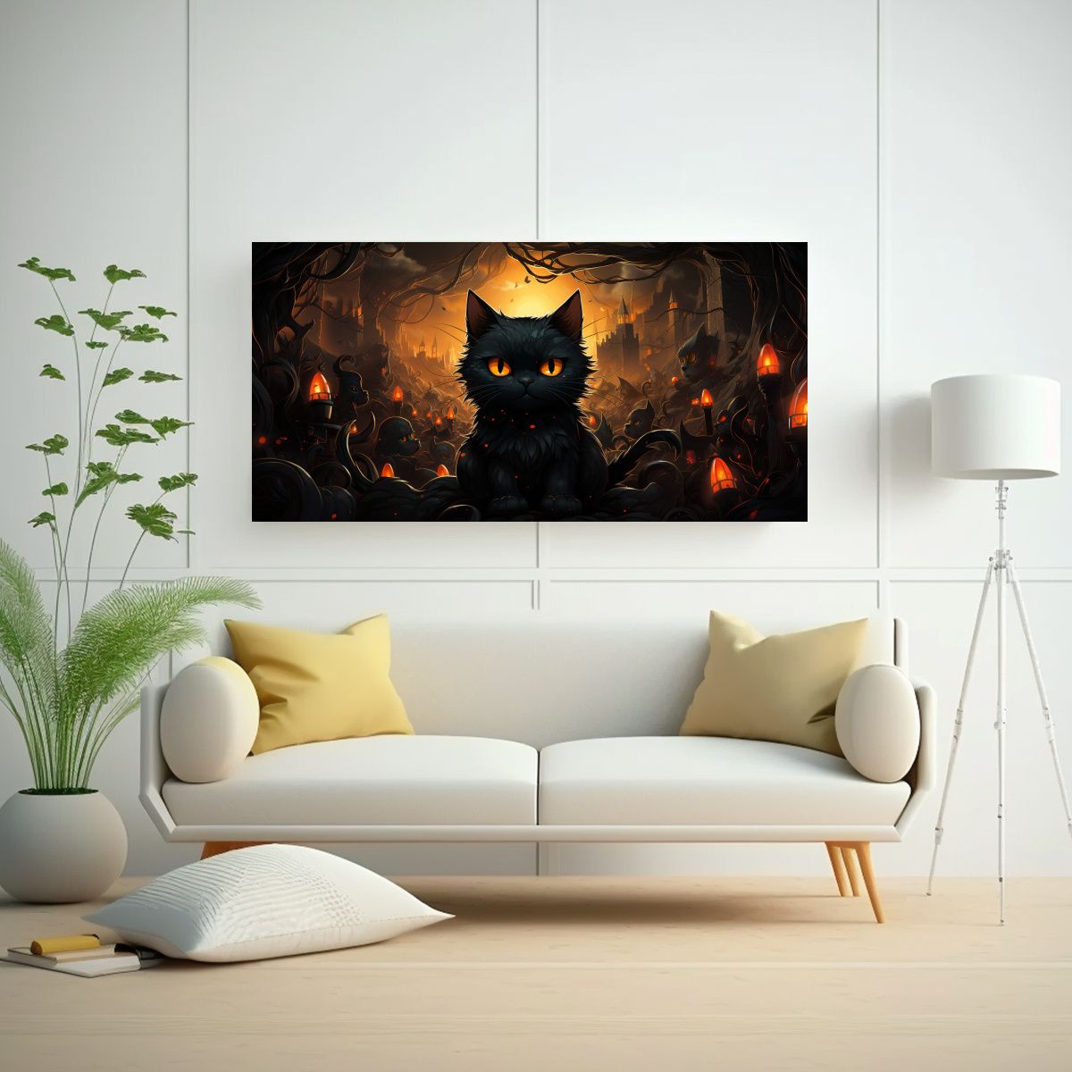GENERICO - Cuadros Decorativos De Monstruos Gatitos Malvados  160x80cm