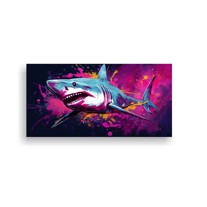 GENERICO - Lienzo De Tela Decoración Calidez Shark In Fuchsi 160x80cm