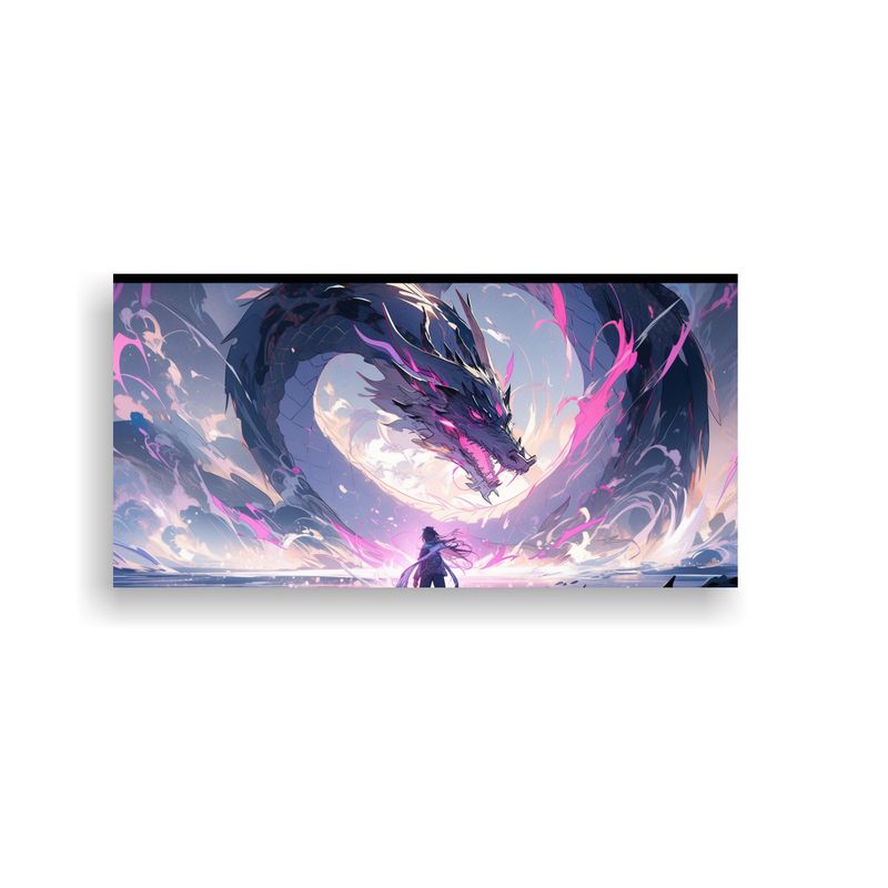 GENERICO - Pintura De Pared Fantasía Dragón Vibrante Y Púr 160x80cm