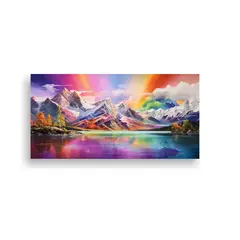 GENERICO - Pintura Tela Bastidor Galería Baño Montañas Lak 160x80cm
