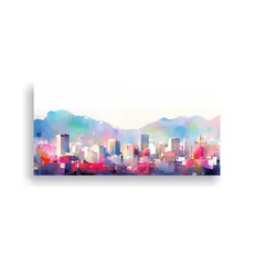 GENERICO - Pintura Decorativa De Santiago De Chile En Arcoír 160x80cm.