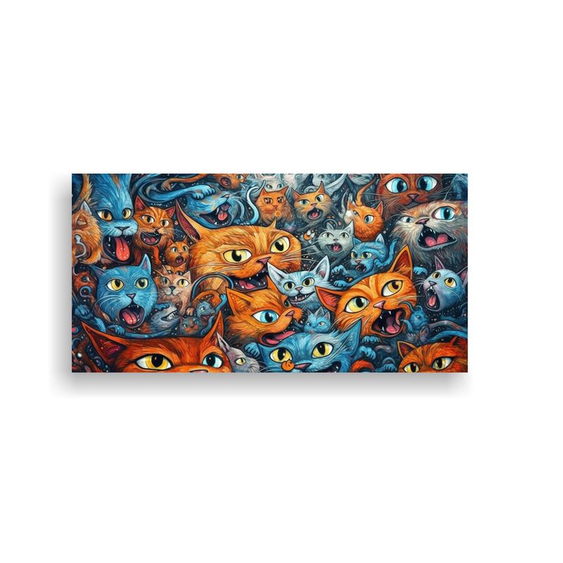 GENERICO - Cuadros De Decoración Con Tema De Gatos Locos Est 160x80cm
