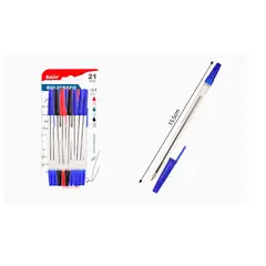 GENERICO - Bolígrafo Sencillo 21 Pcs Azul, Negro y Rojo