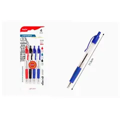 GENERICO - Bolígrafo de Gel Pequeño 4pcs Negro Azul y Rojo