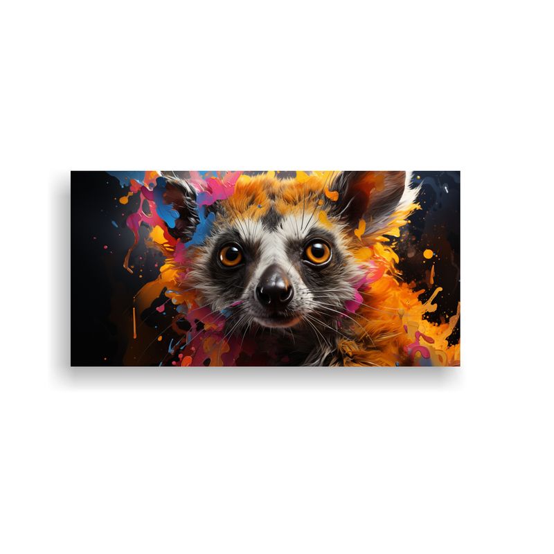 GENERICO - Pintura Al Estilo óleo Colorida De Estilo Lemur T 160x80cm