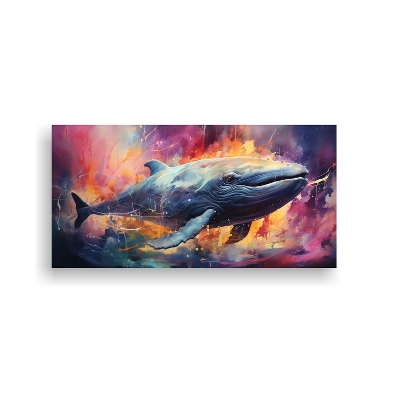 GENERICO - Pintura Vintage De Ballena Gris En Acuarelas Color 160x80cm