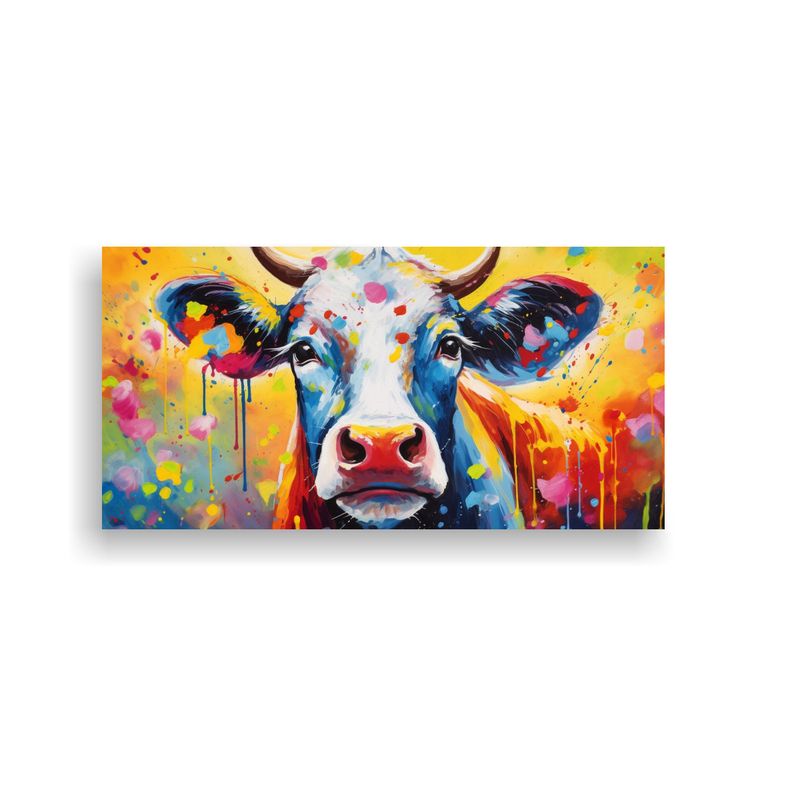 GENERICO - Cuadro Decorativo Vaca Hereford En Colores Arcoír 160x80cm