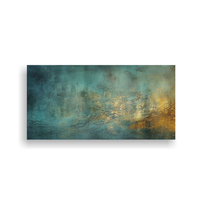 GENERICO - Pintura En Lienzo Abstracto Azul Con Textura Envej 160x80cm