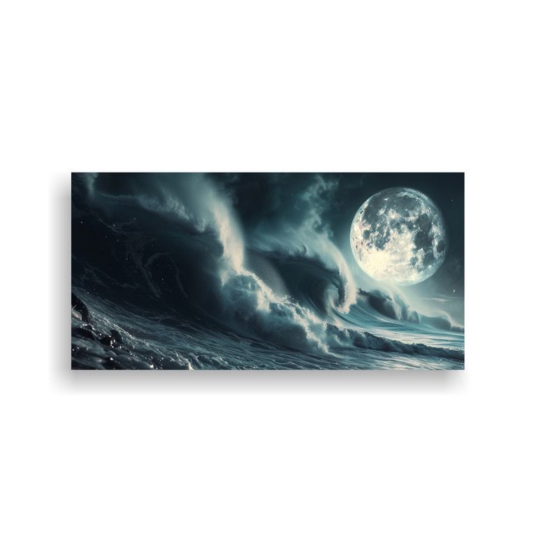 GENERICO - Pintura Decorativa Colisión Lunar Con La Tierra  160x80cm