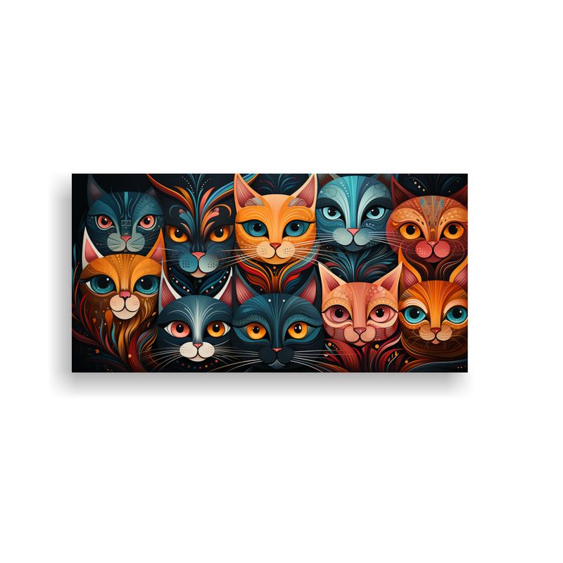 GENERICO - Pintura En Bastidor Composición Dinámica De Col 160x80cm