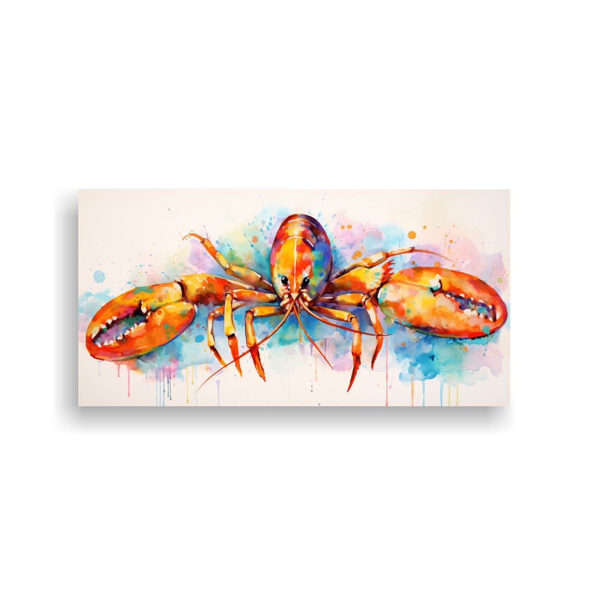 GENERICO - Cuadro Abstracto Relieve Langosta En Crema Y Color 160x80cm