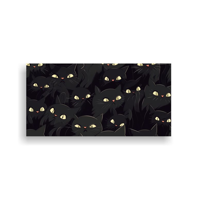 GENERICO - Patrón Repetitivo De Gatos Negros En Papel Artesa 160x80cm