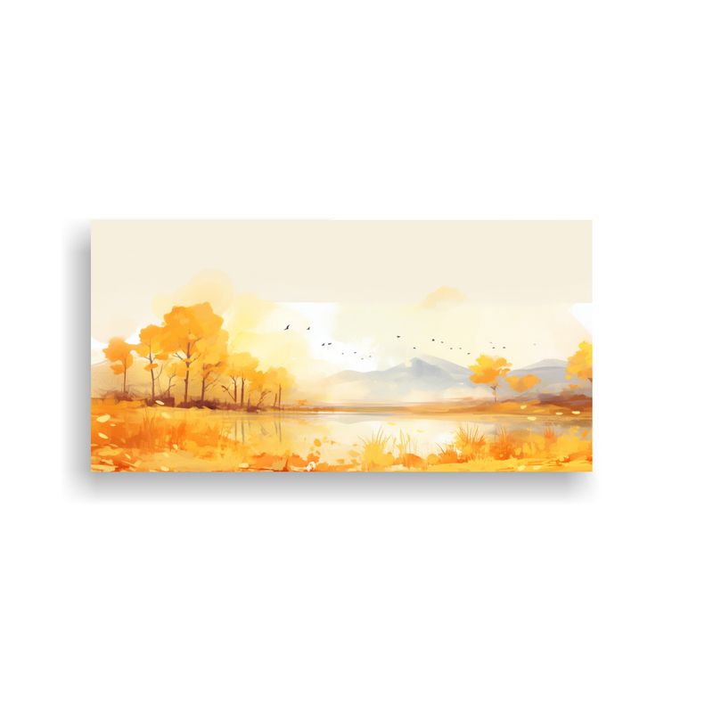 GENERICO - Paisaje Otoñal Con Colores Dorados En Arte Pop Ne 160x80cm